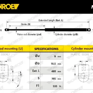 Online Kaufen MONROE ML5708 - Gasfeder, Koffer-/Laderaum - MONROE MaxLift