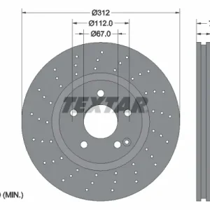 Zertifiziert TEXTAR 92099305 - Bremsscheibe - PRO+