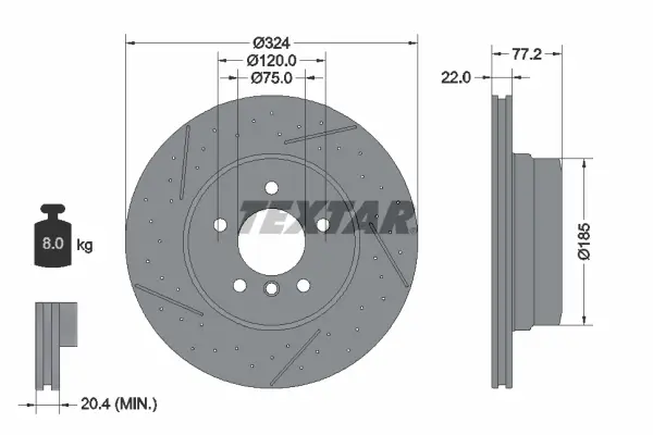TEXTAR 92295505 - Bremsscheibe - PRO+ Geprüft