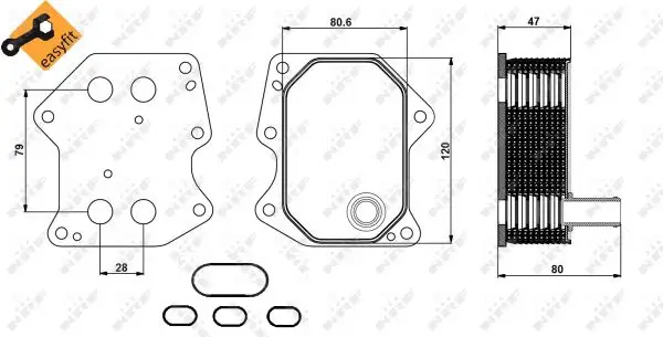 Abverkauf NRF 31212 - Ölkühler, Motoröl - EASY FIT