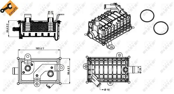 Zertifiziert NRF 31280 - Ölkühler, Motoröl - EASY FIT
