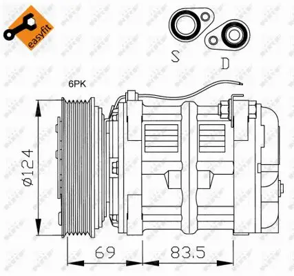 NRF 32038 - Kompressor, Klimaanlage - EASY FIT Markenware