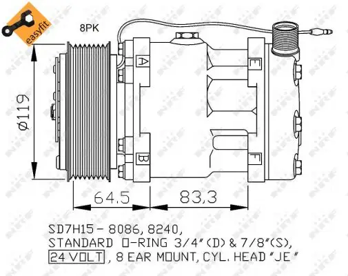 Neu Im Sortiment NRF 32770 - Kompressor, Klimaanlage - EASY FIT