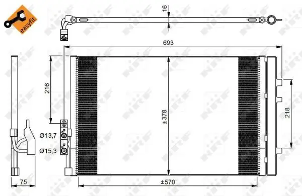 Neu Im Sortiment NRF 350036 - Kondensator, Klimaanlage - EASY FIT