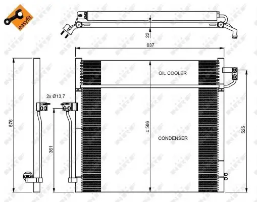 Highlight NRF 350080 - Kondensator, Klimaanlage - EASY FIT