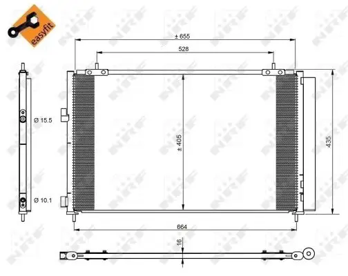 Rabatt NRF 350222 - Kondensator, Klimaanlage - EASY FIT
