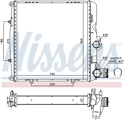 Neuheit NISSENS 606448 - Kühler, Motorkühlung
