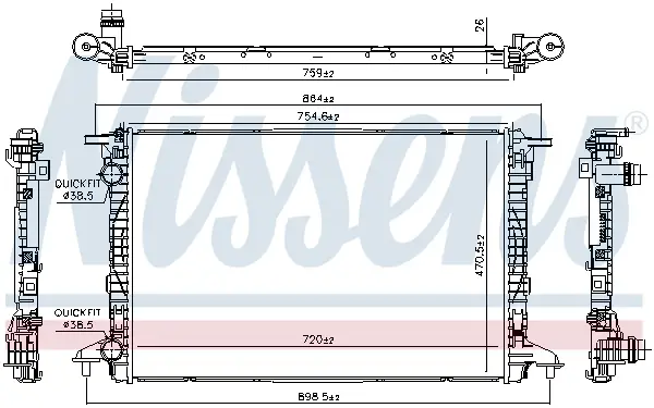 Top-Angebot NISSENS 606573 - Kühler, Motorkühlung