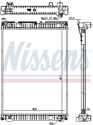 NISSENS 628763 - Kühler, Motorkühlung Garantierte Lieferung