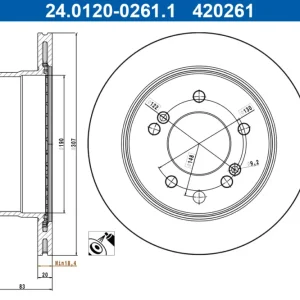 Günstig ATE 24.0120-0261.1 - Bremsscheibe