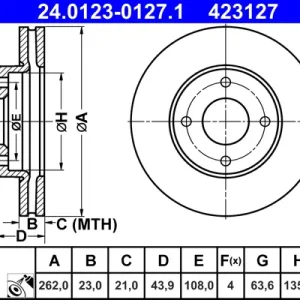Top-Preis ATE 24.0123-0127.1 - Bremsscheibe