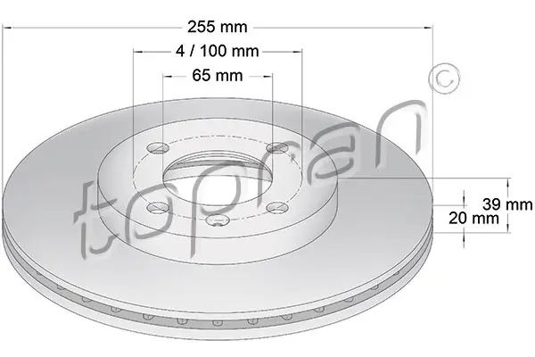 TOPRAN 103 408 - Bremsscheibe Heißes Angebot