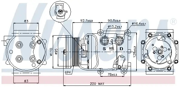 Sonderangebot NISSENS 89071 - Kompressor, Klimaanlage - ** FIRST FIT **