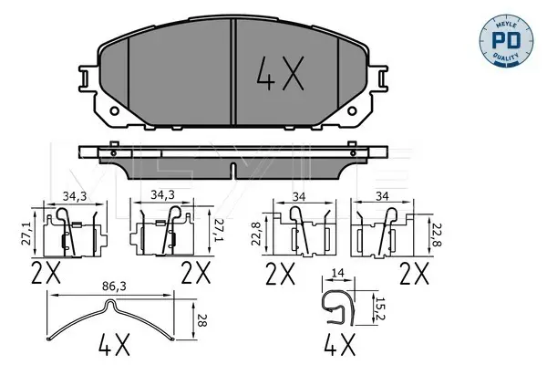 MEYLE 025 220 7018/PD - Bremsbelagsatz, Scheibenbremse - MEYLE-PD Advanced performance and design. Garantierte Lieferung