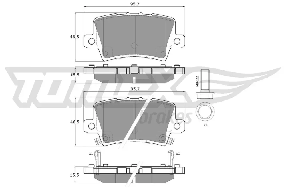 Top-Seller TOMEX Brakes TX 14-53 - Bremsbelagsatz, Scheibenbremse