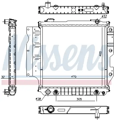 NISSENS 60993 - Kühler, Motorkühlung Garantierte Lieferung