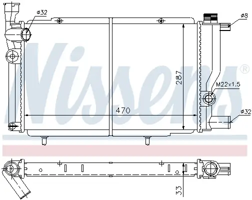 NISSENS 63425 - Kühler, Motorkühlung Rabatt