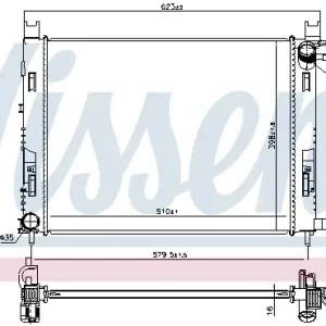 Markenware NISSENS 637627 - Kühler, Motorkühlung