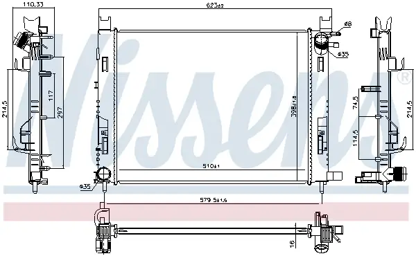Markenware NISSENS 637627 - Kühler, Motorkühlung