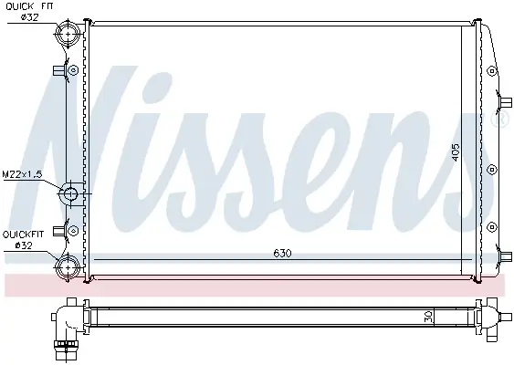 Markenware NISSENS 67322 - Kühler, Motorkühlung