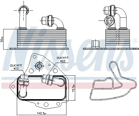 NISSENS 90803 - Ölkühler, Motoröl - ** FIRST FIT ** Super-Preis