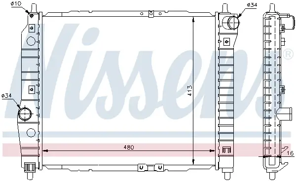 Neu Im Sortiment NISSENS 61636 - Kühler, Motorkühlung