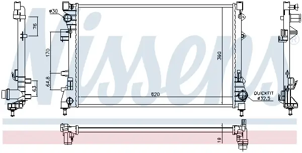 Markenprodukt NISSENS 617859 - Kühler, Motorkühlung