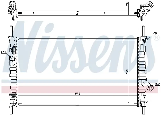 NISSENS 62128 - Kühler, Motorkühlung Preisreduziert