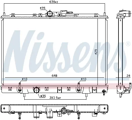NISSENS 628986 - Kühler, Motorkühlung Markenware