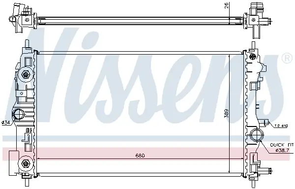 Preisreduziert NISSENS 630724 - Kühler, Motorkühlung