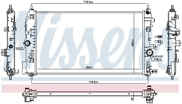 Nur Heute NISSENS 630763 - Kühler, Motorkühlung - ** FIRST FIT **