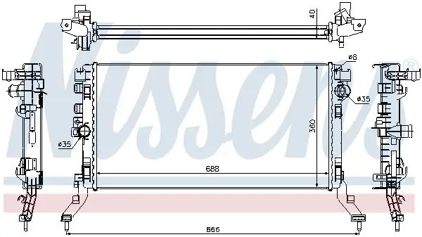 Heißes Angebot NISSENS 637619 - Kühler, Motorkühlung