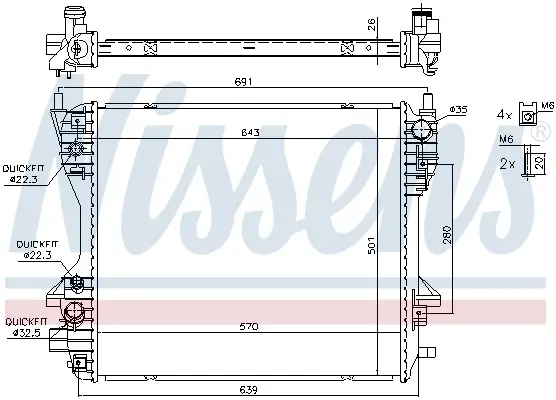 Letzte Chance NISSENS 66709 - Kühler, Motorkühlung
