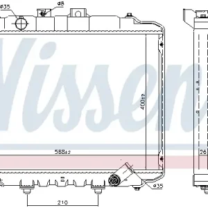 Neue Kollektion NISSENS 67015 - Kühler, Motorkühlung