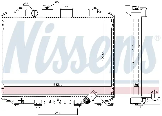Neue Kollektion NISSENS 67015 - Kühler, Motorkühlung