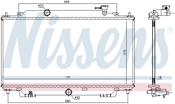 Angebot NISSENS 68555 - Kühler, Motorkühlung
