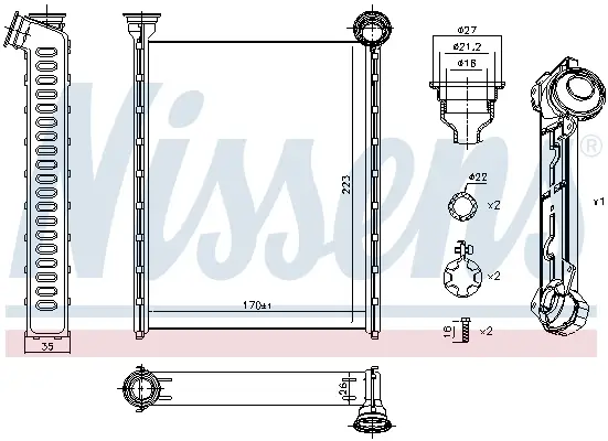NISSENS 71162 - Wärmetauscher, Innenraumheizung Neu