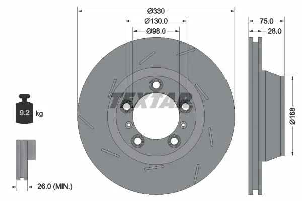 Kracherpreis TEXTAR 92220607 - Bremsscheibe - PRO+