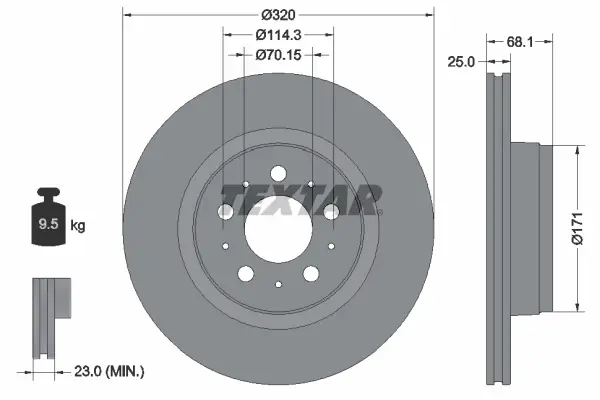 Ausverkauf TEXTAR 92333005 - Bremsscheibe - PRO+