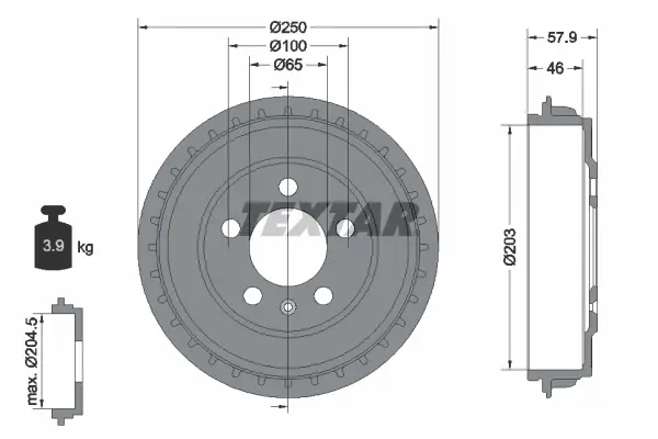 Angebot TEXTAR 94048200 - Bremstrommel