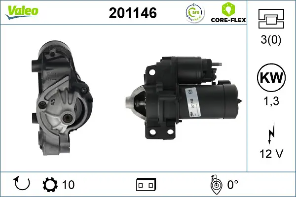 VALEO 201146 - Starter - VALEO CORE-FLEX Must-Have