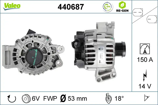 VALEO 440687 - Generator - VALEO RE-GEN REMANUFACTURED Echt