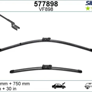Knallerangebot VALEO VF898 Scheibenwischer 577898 - SILENCIO FLAT BLADE SET750mm / 750mm