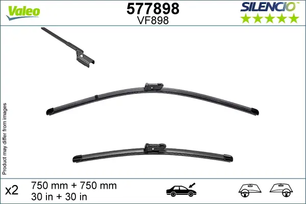 Knallerangebot VALEO VF898 Scheibenwischer 577898 - SILENCIO FLAT BLADE SET750mm / 750mm
