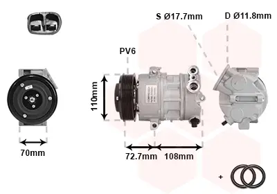 Super-Preis VAN WEZEL 3700K419 - Kompressor, Klimaanlage - *** IR PLUS ***