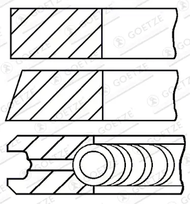GOETZE ENGINE 08-714400-00 - Kolbenringsatz Neu
