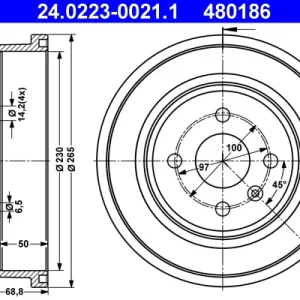 ATE 24.0223-0021.1 - Bremstrommel Abverkauf