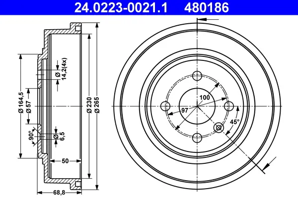 ATE 24.0223-0021.1 - Bremstrommel Abverkauf