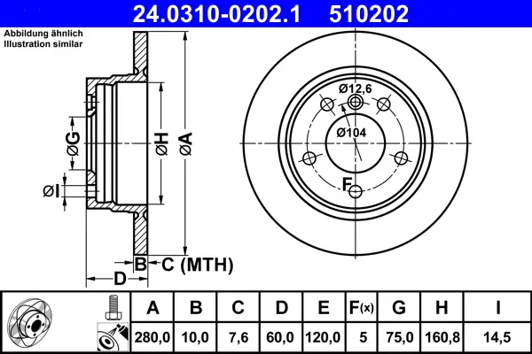 ATE 24.0310-0202.1 - Bremsscheibe - PowerDisc Meistverkauft