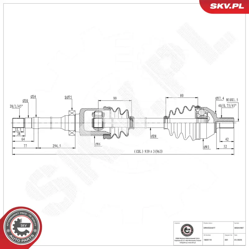 Günstig ESEN SKV 40SKV087 - Antriebswelle